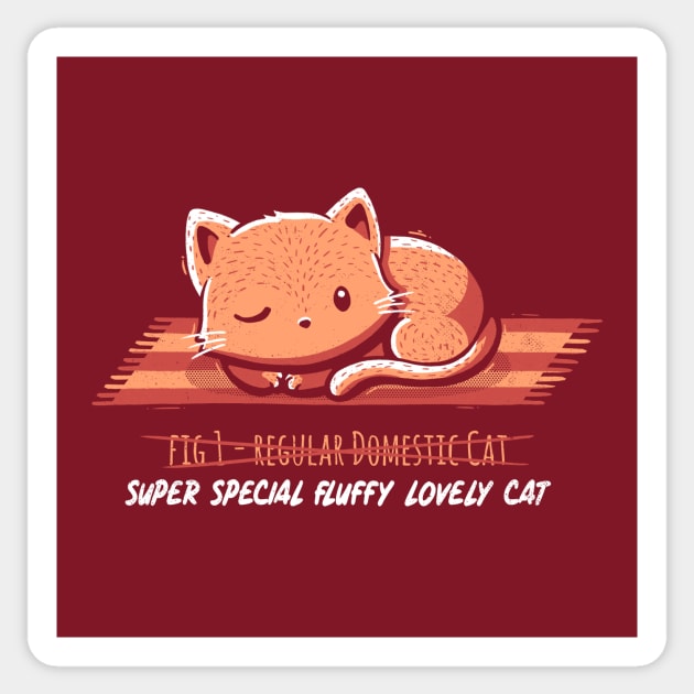 Not a Regular Domestic Cat Red Sticker by Tobe_Fonseca